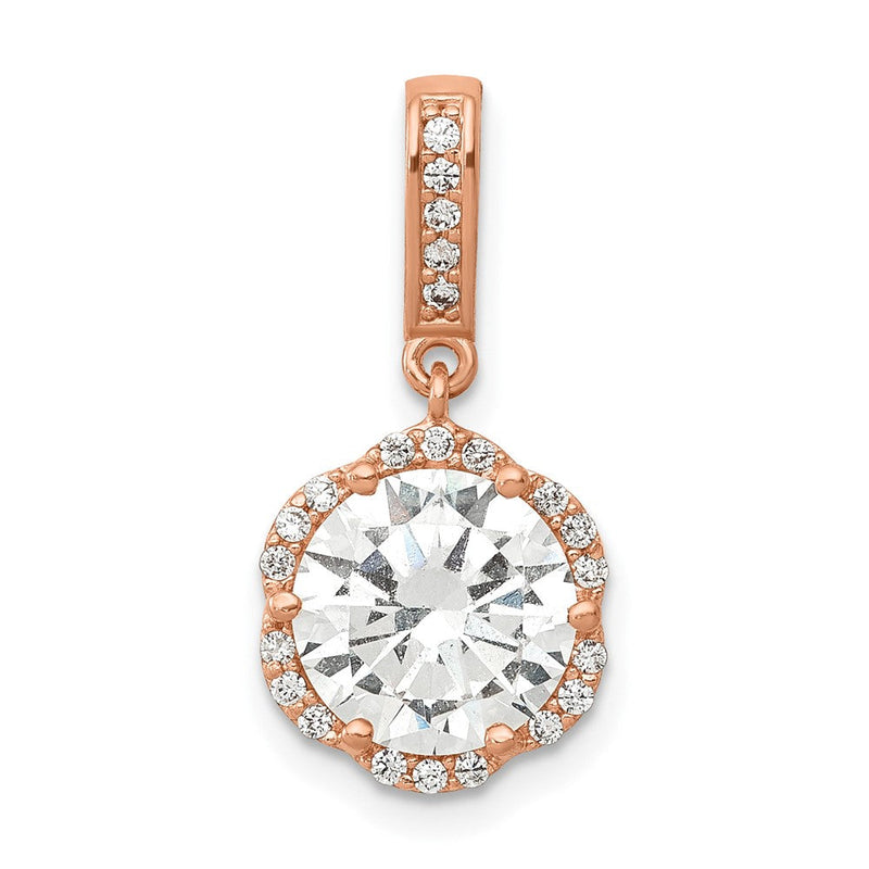 10K Roségold 10K Tiara Kollektion Roségold Poliert Zirkonia Anhänger