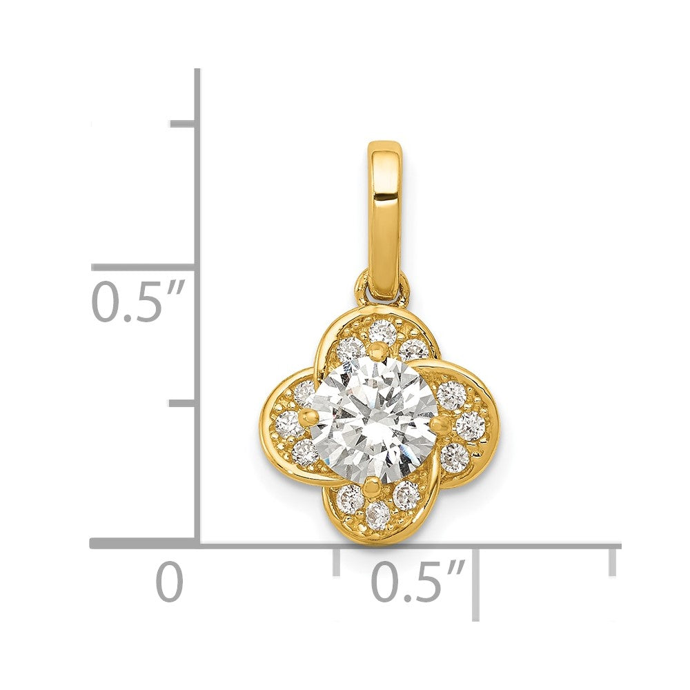 10K Gelbgold Tiara Kollektion Poliert Zirkonia Anhänger