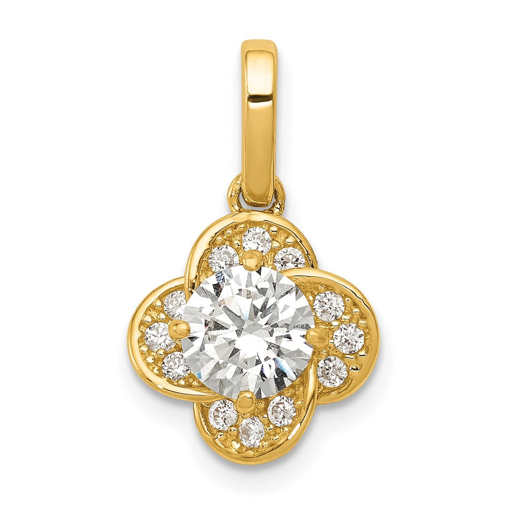 10K Gelbgold Tiara Kollektion Poliert Zirkonia Anhänger