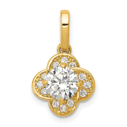 10K Gelbgold Tiara Kollektion Poliert Zirkonia Anhänger