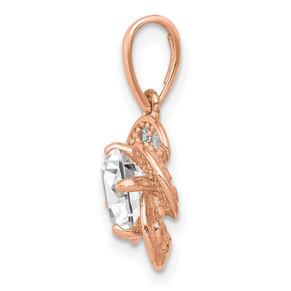 10K Roségold Tiara Kollektion Poliert Zirkonia Anhänger