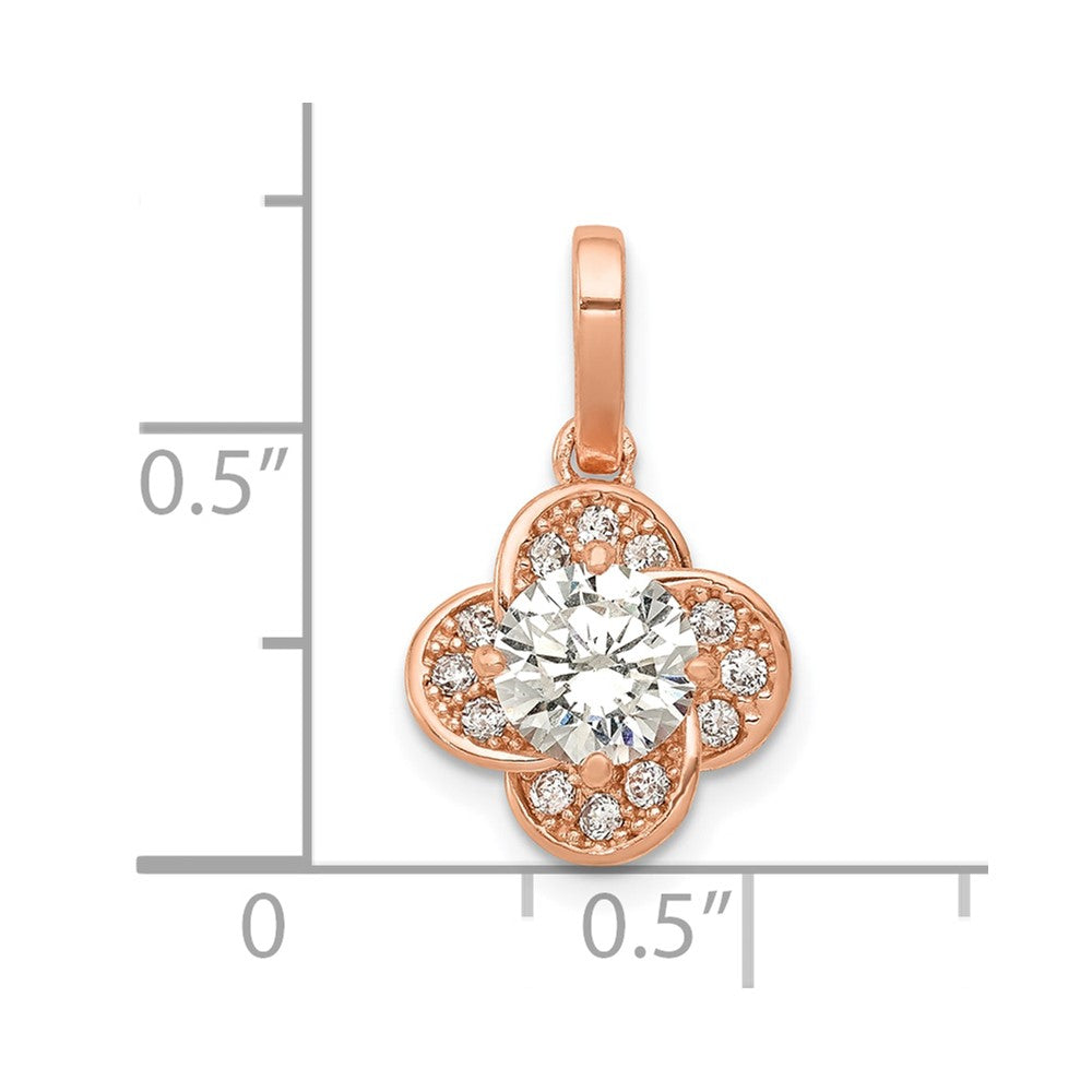 10K Roségold Tiara Kollektion Poliert Zirkonia Anhänger