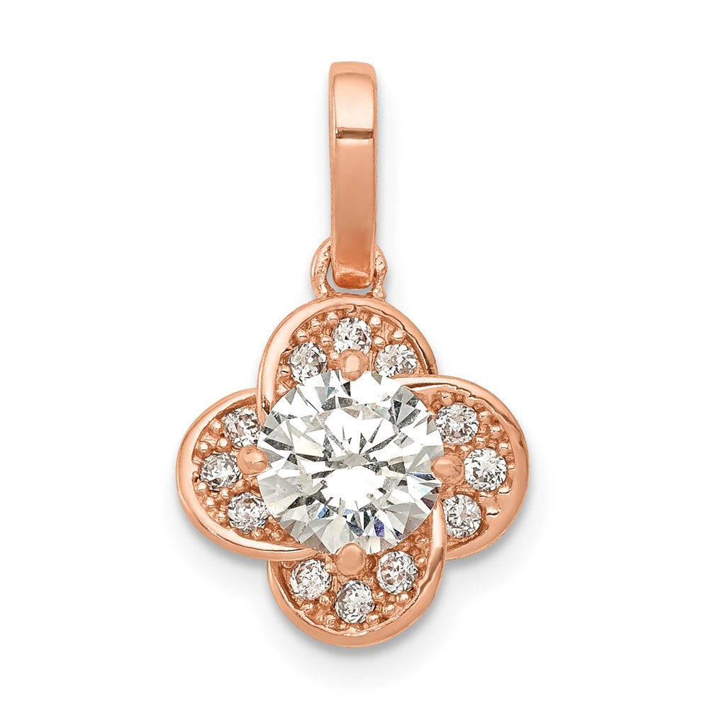 10K Roségold Tiara Kollektion Poliert Zirkonia Anhänger