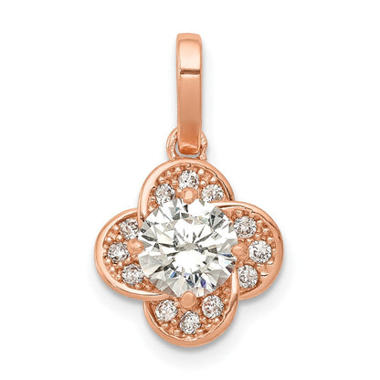 10K Roségold Tiara Kollektion Poliert Zirkonia Anhänger