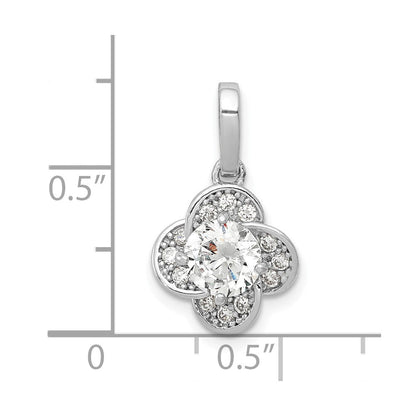 10K Weißgold Tiara Kollektion Poliert Zirkonia Anhänger