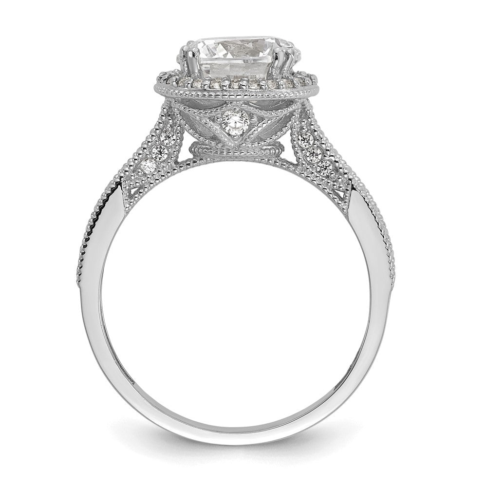 10K Weißgold Tiara Kollektion Poliert Zirkonia Ring