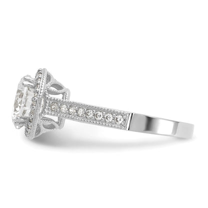10K Weißgold Tiara Kollektion Poliert Zirkonia Ring