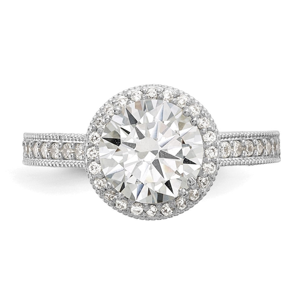 10K Weißgold Tiara Kollektion Poliert Zirkonia Ring