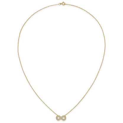 10K Gelbgold 18inch Poliert Zirkonia Unendlichkeit Halskette