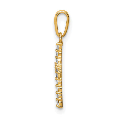 10K Gelbgold Zirkonia Kreuz Anhänger
