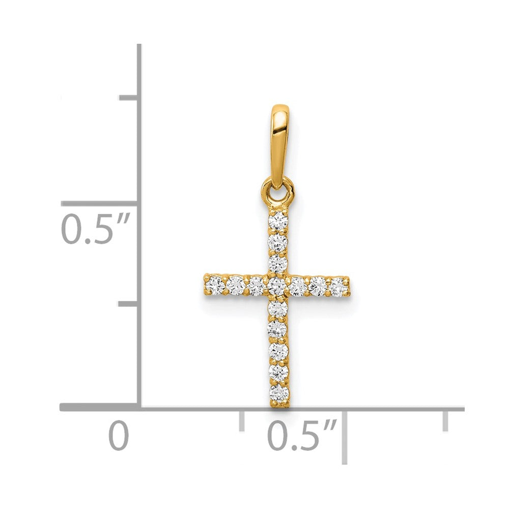 10K Gelbgold Zirkonia Kreuz Anhänger