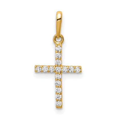 10K Gelbgold Zirkonia Kreuz Anhänger