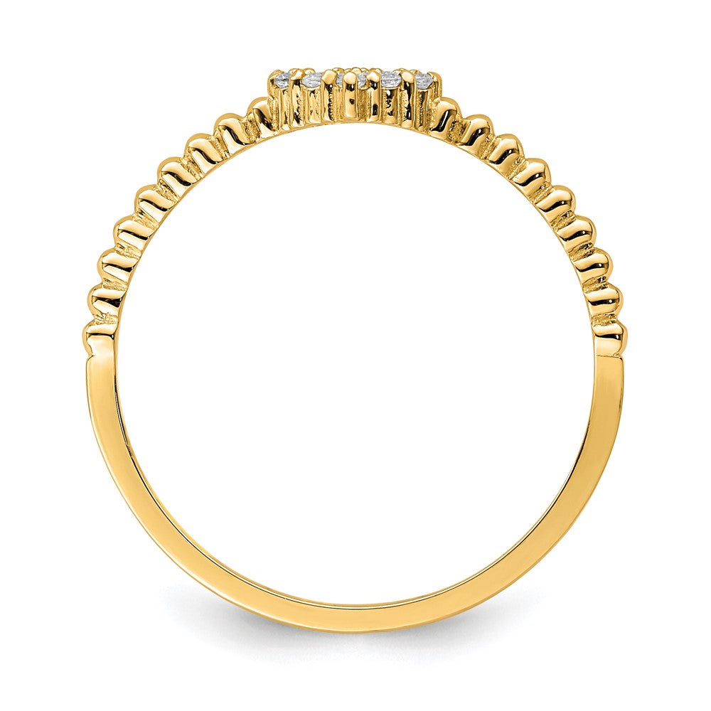 10K Gelbgold 10K Herz Zirkonia Ring
