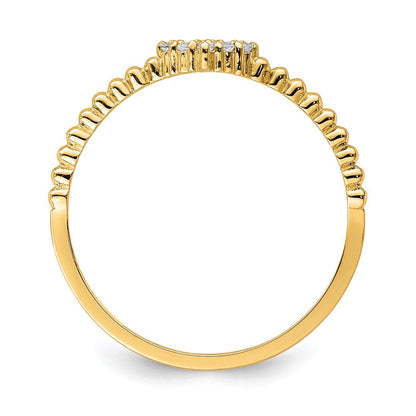 10K Gelbgold 10K Herz Zirkonia Ring