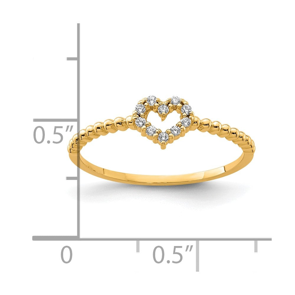 10K Gelbgold 10K Herz Zirkonia Ring