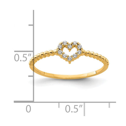 10K Gelbgold 10K Herz Zirkonia Ring