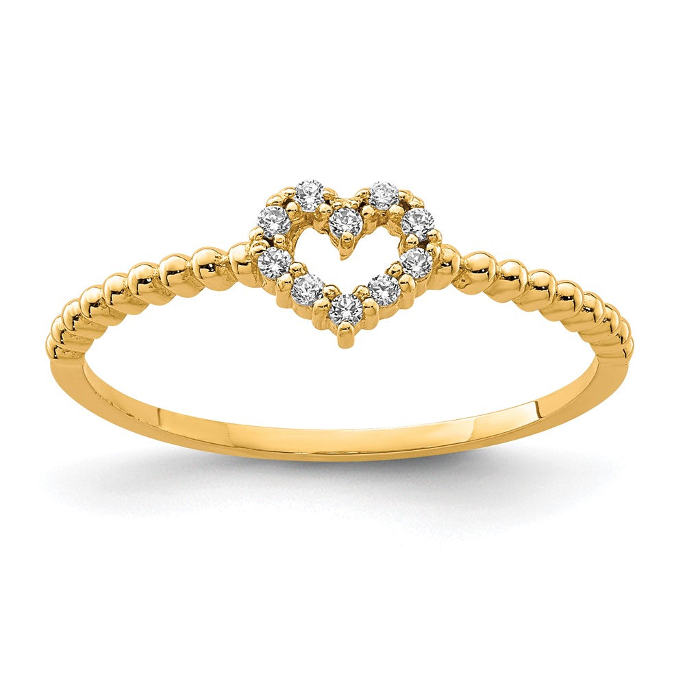 10K Gelbgold 10K Herz Zirkonia Ring
