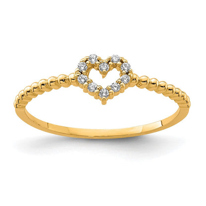 10K Gelbgold 10K Herz Zirkonia Ring