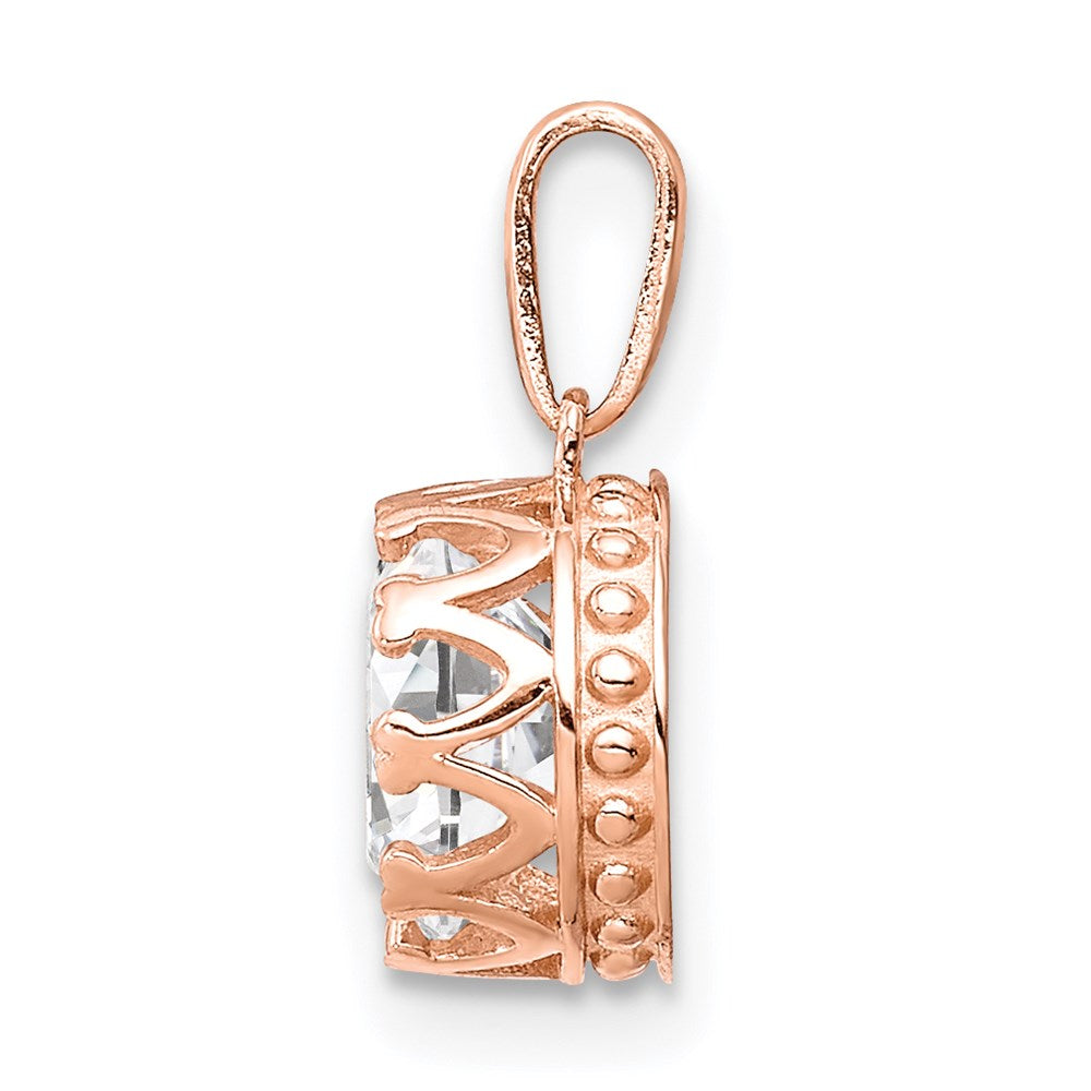 10K Roségold Tiara Kollektion Poliert Zirkonia Anhänger