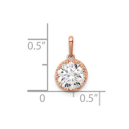 10K Roségold Tiara Kollektion Poliert Zirkonia Anhänger