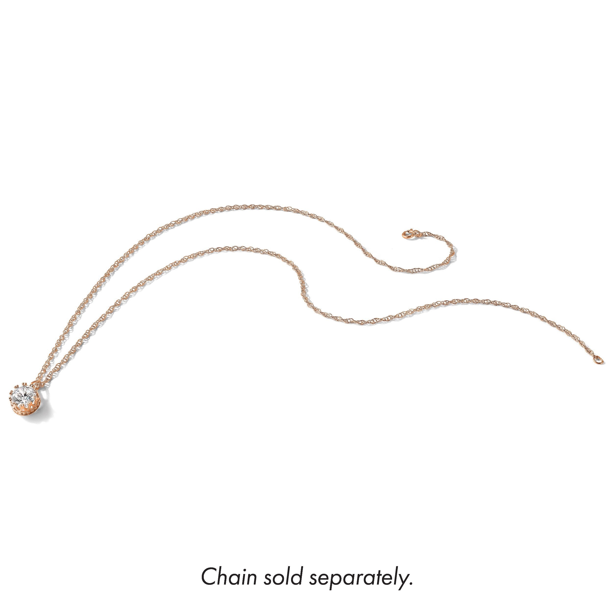 10K Roségold Tiara Kollektion Poliert Zirkonia Anhänger