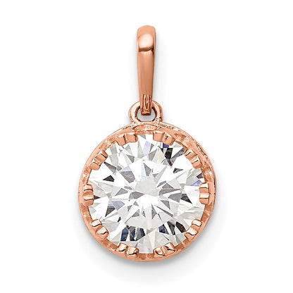 10K Roségold Tiara Kollektion Poliert Zirkonia Anhänger
