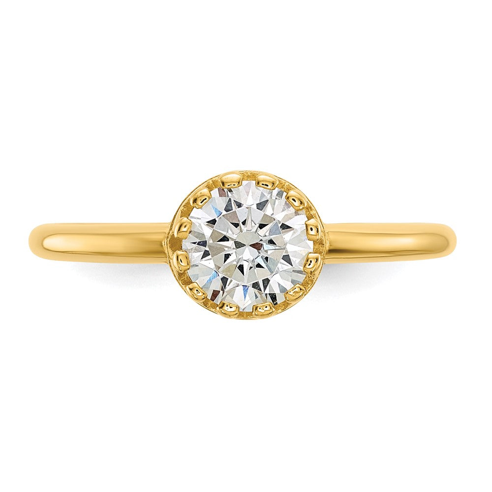 10K Gelbgold Tiara Kollektion Poliert Zirkonia Ring (size 7 Nur)