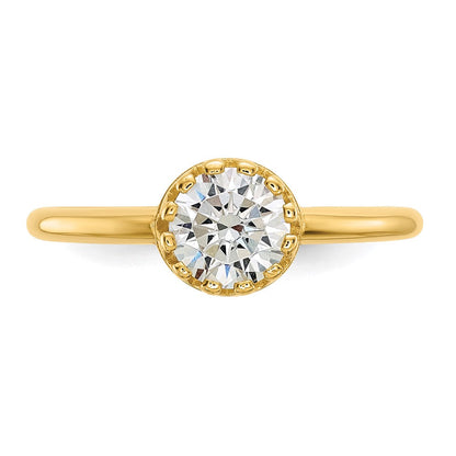10K Gelbgold Tiara Kollektion Poliert Zirkonia Ring (size 7 Nur)