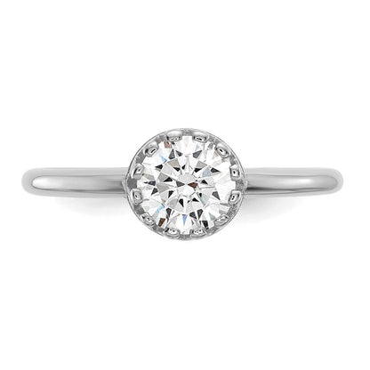 10K Weißgold Tiara Kollektion Poliert Zirkonia Ring (size 7 Nur)