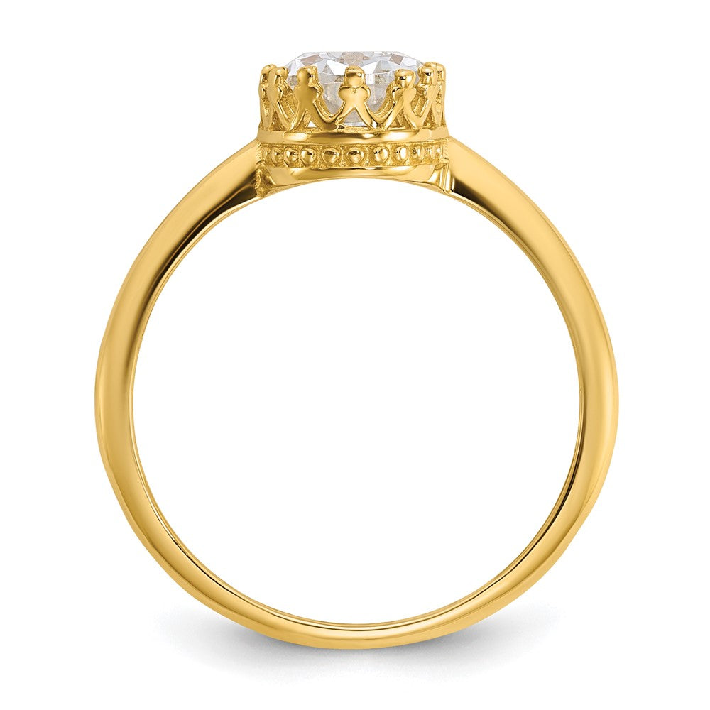 10K Gelbgold Tiara Kollektion Poliert Oval Zirkonia Ring (size 7 Nur)