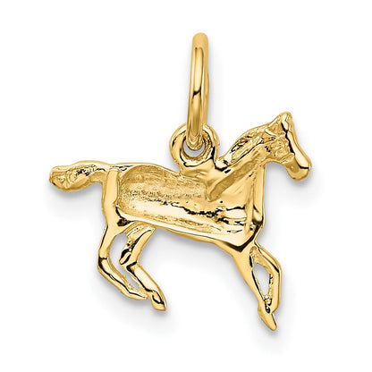 10K Gelbgold Poliert Pferd Charm