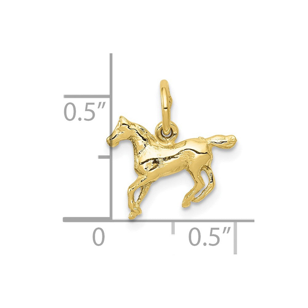 10K Gelbgold Poliert Pferd Charm