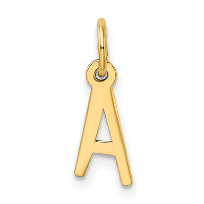 10K Gelbgold Klein Schräg Block Initiale A Charm