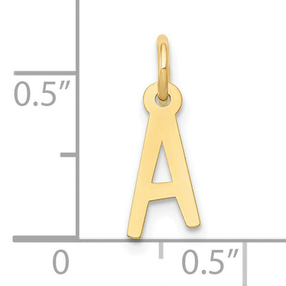10K Gelbgold Klein Schräg Block Initiale A Charm