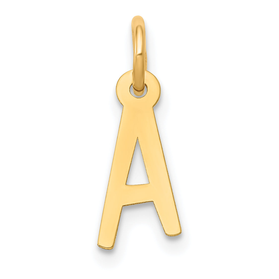 10K Gelbgold Klein Schräg Block Initiale A Charm