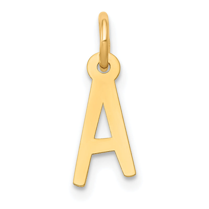 10K Gelbgold Klein Schräg Block Initiale A Charm