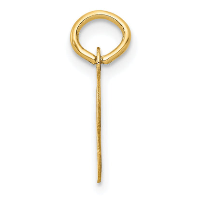 10K Gelbgold Klein Schräg Block Initiale B Charm