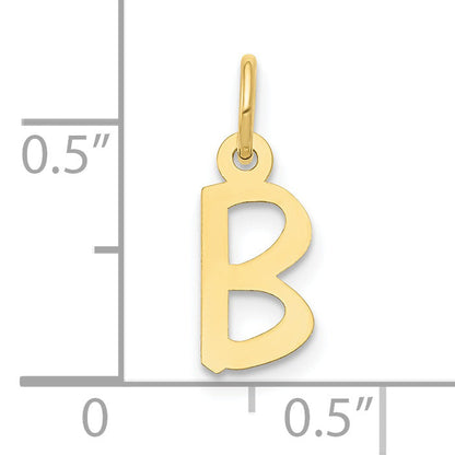 10K Gelbgold Klein Schräg Block Initiale B Charm