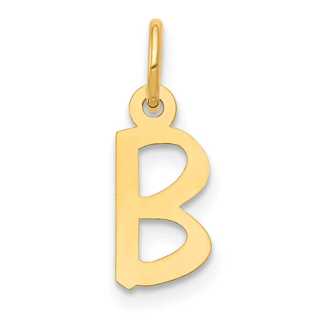 10K Gelbgold Klein Schräg Block Initiale B Charm