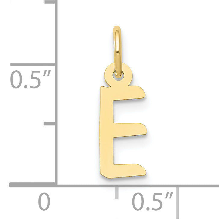 10K Gelbgold Klein Schräg Block Initiale E Charm
