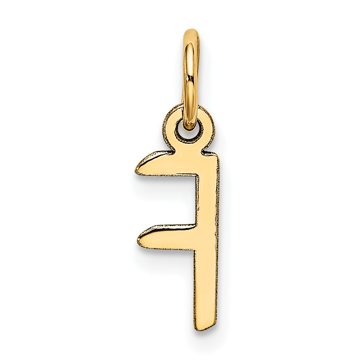 10K Gelbgold Klein Schräg Block Initiale F Charm