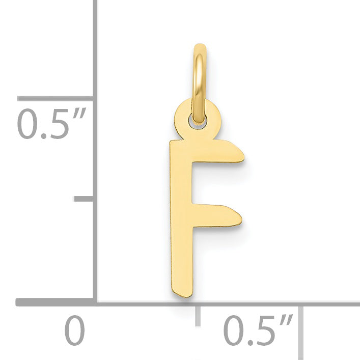 10K Gelbgold Klein Schräg Block Initiale F Charm
