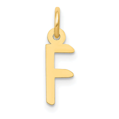 10K Gelbgold Klein Schräg Block Initiale F Charm