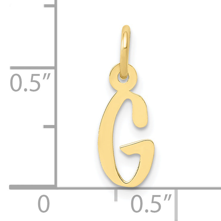 10K Gelbgold Klein Schräg Block Initiale G Charm