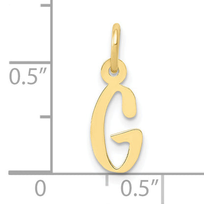 10K Gelbgold Klein Schräg Block Initiale G Charm