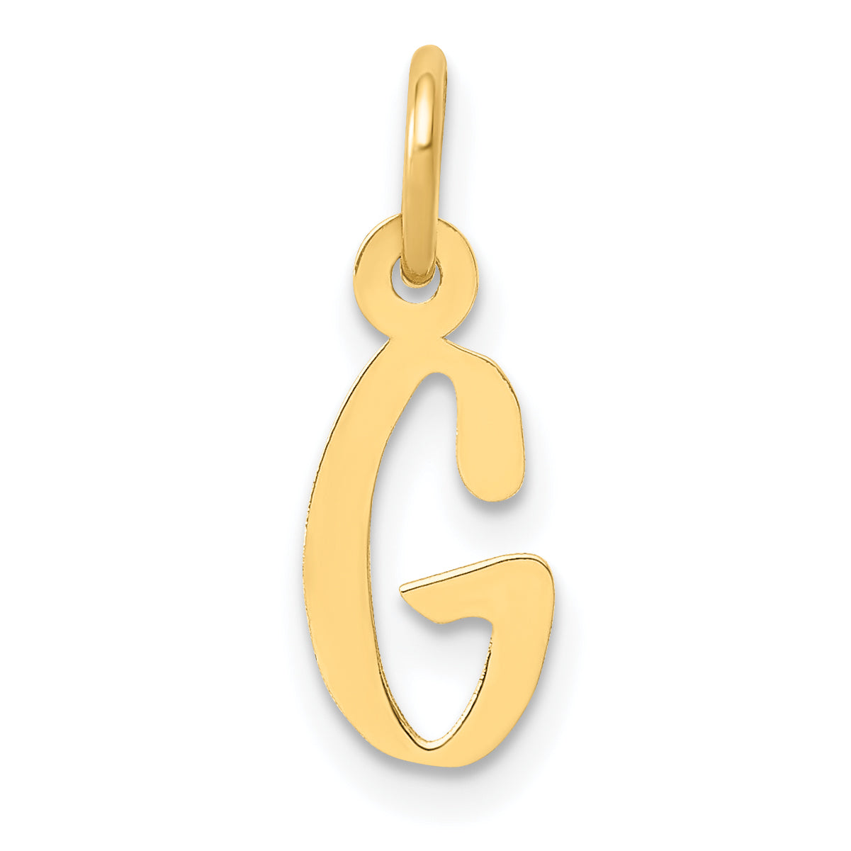 10K Gelbgold Klein Schräg Block Initiale G Charm