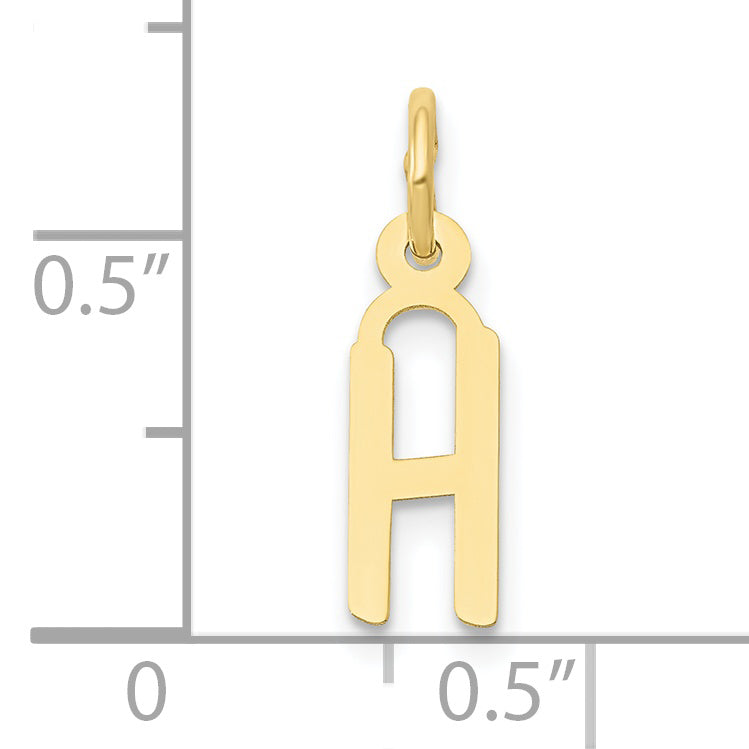 10K Gelbgold Klein Schräg Block Initiale H Charm