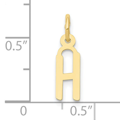 10K Gelbgold Klein Schräg Block Initiale H Charm