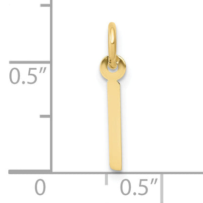10K Gelbgold Klein Schräg Block Initiale I Charm