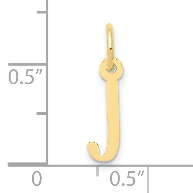 10K Gelbgold Klein Schräg Block Initiale J Charm